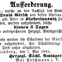 1885-05-07 Kl Forderung